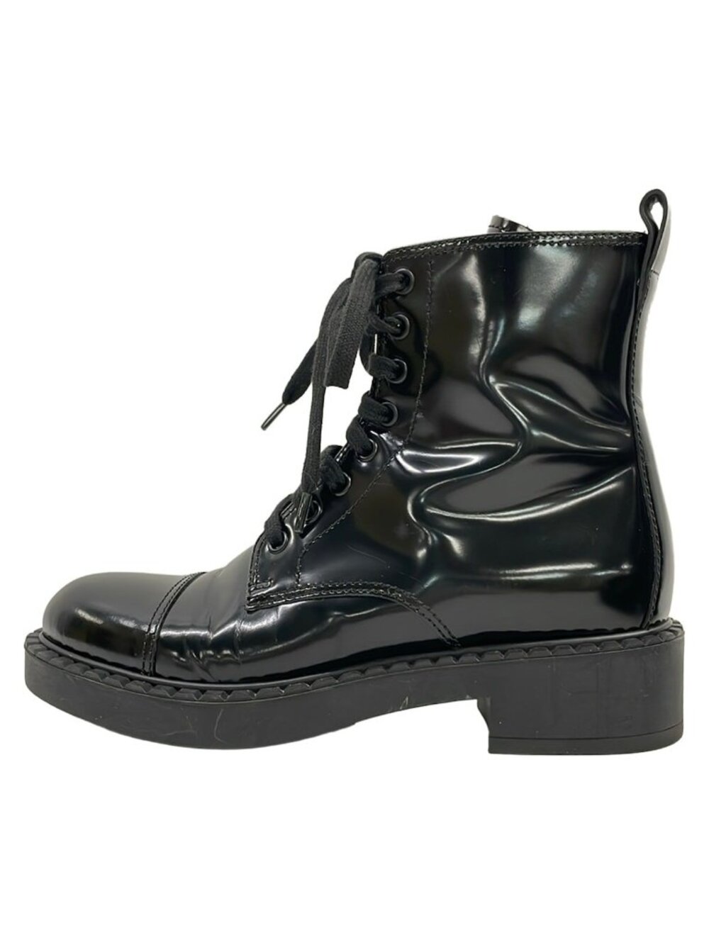 Prada Short Boots 36.5 Black Leather